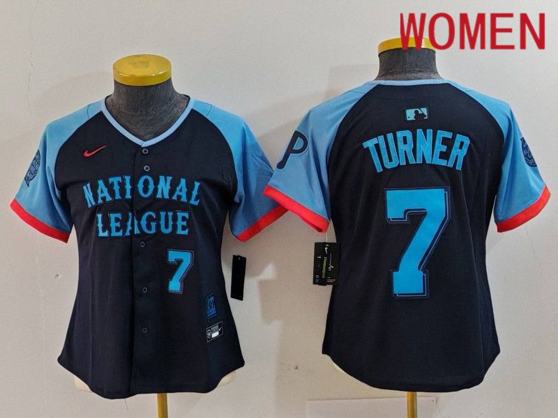 Women Philadelphia Phillies #7 Turner Blue All star 2024 Nike MLB Jersey style 5